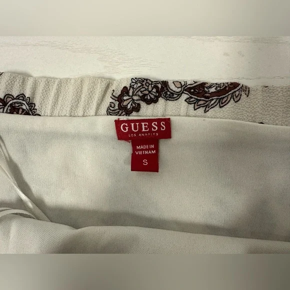 Guess Women's White and Brown Paisley Tube Top Size Small - Picture 4 of 8